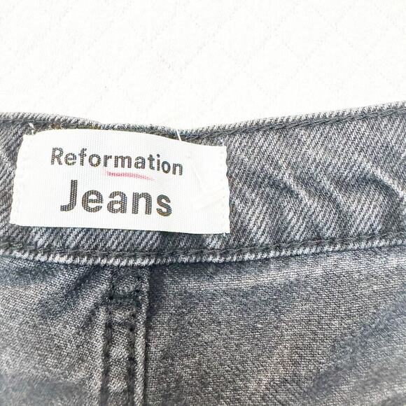 Reformation Jeans Charcoal Wash Denim Cutoff Shorts Zip Fly Siene Wash SIze 26 - Picture 2 of 6